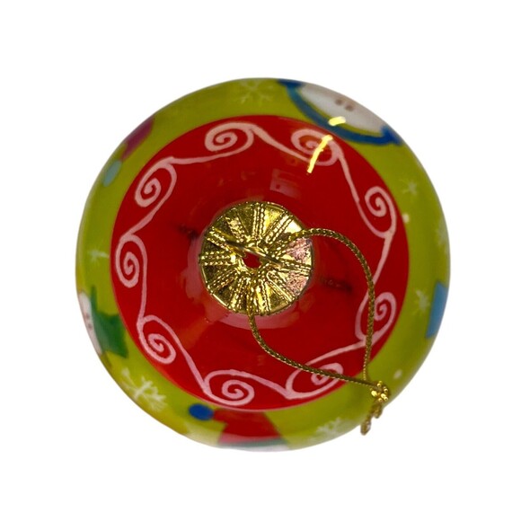 Pier 1 LI BIEN SNOWMAN Ornament Painted Glass Christmas Merry Bright 2008 w/ Box - Picture 6 of 12